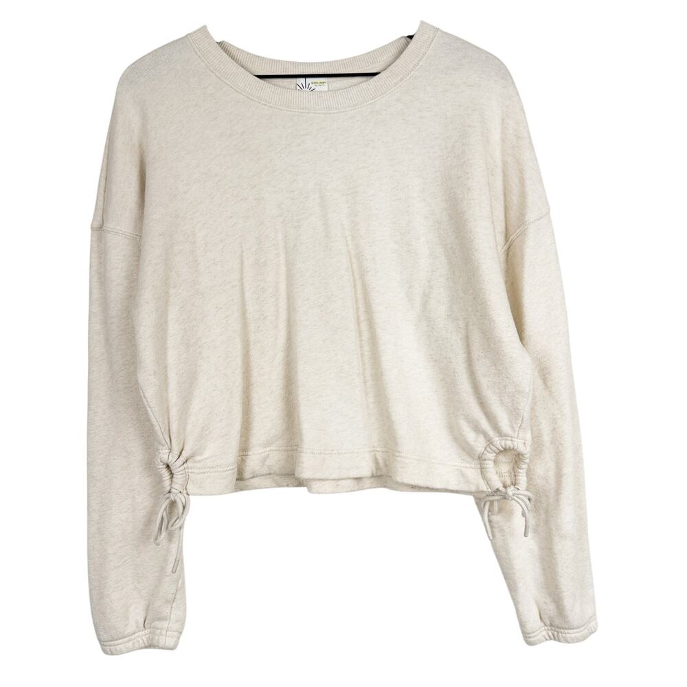 Offline by Aerie Crop Sweatshirt Side Ties Beige Crew Neck - M